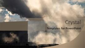  Presentation with pollution air - Colorful slide set enhanced with air-pollution-from-power-plant backdrop and a coral colored foreground