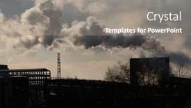  Presentation with pollution air - Beautiful presentation featuring air-pollution-from-power-plant backdrop and a gray colored foreground