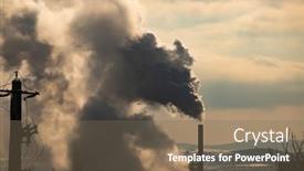  Presentation with pollution air - Cool new theme with air-pollution-from-power-plant backdrop and a violet colored foreground
