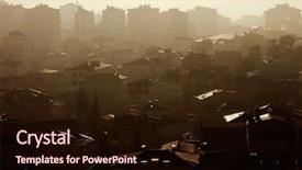  Presentation with pollution air - Slide deck enhanced with air pollution image of houses background and a wine colored foreground