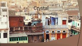  Presentation with new delhi - Presentation design having pollution in new delhi india background and a soft green colored foreground