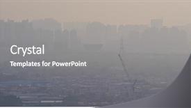  Presentation with pollution air - Theme featuring air pollution of hong kong background and a gray colored foreground