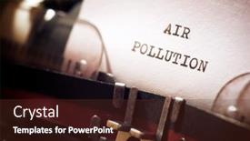  Presentation with air pollution - Cool new slide set with air-pollution-phrase-written backdrop and a tawny brown colored foreground
