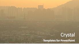  Presentation with air pollution - Slide set featuring air pollution problem in hong background and a violet colored foreground