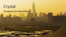  Presentation with air pollution - PPT theme consisting of air pollution scenic in countryside background and a blonde colored foreground