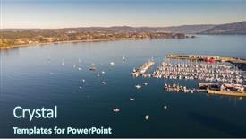  Presentation with view of village in cordillera - Slide deck consisting of air port - aerial view spanish village background and a  colored foreground