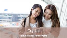  Presentation with airport port - Presentation theme featuring air port - friend go for a trip background and a coral colored foreground