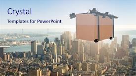  Presentation with box - Audience pleasing presentation theme consisting of air post - concept with box delivery backdrop and a sky blue colored foreground