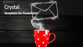  Presentation with coffee - PPT theme enhanced with air post - red coffee mug background and a dark gray colored foreground