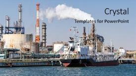  Presentation with plant structure - Slide set consisting of chemical factory plant with gas background and a light blue colored foreground