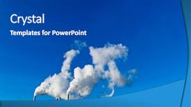  Presentation with factory - Audience pleasing presentation consisting of particulate air pollution - smoking chimneys of a factory backdrop and a dark gray colored foreground