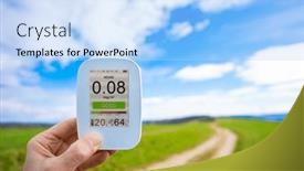  Presentation with air - Slide deck consisting of air-quality-monitor-in-hand background and a light blue colored foreground