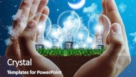  Presentation with air - Audience pleasing PPT layouts consisting of air resorces - human hand holding a city backdrop and a tawny brown colored foreground