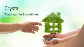  Presentation with holding hands - Beautiful PPT theme featuring air resorces - image of human hands holding backdrop and a cool aqua colored foreground