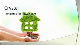  Presentation with plant ecology - Audience pleasing presentation theme consisting of air resorces - image of human hands holding backdrop and a cool aqua colored foreground