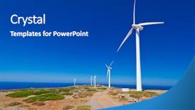  Presentation with greece blue - Slides featuring air resorces - wind turbines field over blue background and a dark gray colored foreground