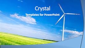  Presentation with energy air - Slide deck consisting of air resorces - wind turbines landscape environment fiendly background and a cobalt blue colored foreground