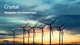  Presentation with windmills - Theme enhanced with air resorces - windmills at sunset background and a teal colored foreground