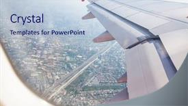  Presentation with chiang mai - Amazing PPT theme having air sea transport - chiang mai seen from airplane backdrop and a lemonade colored foreground