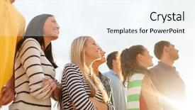  Presentation with happy holidays - Cool new presentation design with air show - summer holidays vacation and people backdrop and a sky blue colored foreground