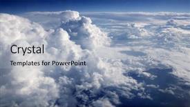  Presentation with blue sky - Colorful presentation design enhanced with air space - blue sky clouds view backdrop and a light blue colored foreground