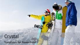  Presentation with virile young men - Cool new presentation theme with air sport - portrait of three young men backdrop and a light gray colored foreground