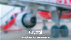  Presentation with airplane and airport - Beautiful slide deck featuring air traffic contol - abstract blur airplane at airport backdrop and a  colored foreground