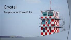  Presentation with air traffic control - Presentation theme consisting of air traffic control tower background and a light blue colored foreground