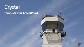  Presentation with air traffic control tower - Slide set enhanced with air traffic control background and a ocean colored foreground