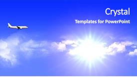  Presentation with air transport - Amazing presentation design having air transport goods - aeroplane after take off backdrop and a  colored foreground