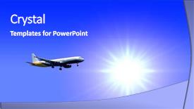  Presentation with air transport - Amazing PPT theme having air transport goods - aeroplane after take off backdrop and a  colored foreground