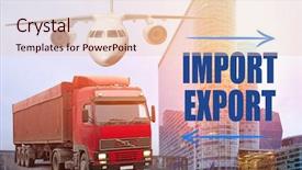  Presentation with air transport - PPT layouts enhanced with air transport goods - collage for wholesale and logistic background and a lemonade colored foreground