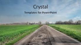 Presentation with country - PPT theme with air transport goods - damaged country road background and a light blue colored foreground