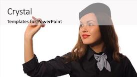  Presentation with flight attendant - PPT theme having air transport goods - studio shot of beautiful young background and a white colored foreground
