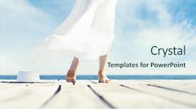  Presentation with group of three young girl - PPT theme with air travel - beautiful and healthy feet background and a sky blue colored foreground