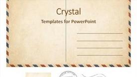  Presentation with stamp - Presentation theme enhanced with air travel - old post card and stamp background and a cream colored foreground