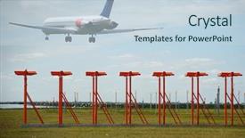  Presentation with air plane - Audience pleasing PPT layouts consisting of air travel - plane is landing backdrop and a  colored foreground