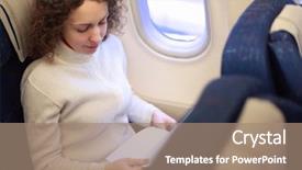  Presentation with near furnace creek in death - Colorful presentation design enhanced with air travel - young woman sits backdrop and a coral colored foreground