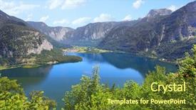  Presentation with air pollution - PPT theme consisting of air water pollution - beautiful hallstatt lake in salzkammergut background and a tawny brown colored foreground