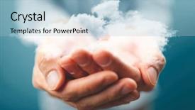  Presentation with hands holding - PPT layouts enhanced with air water pollution - male hands holding open palms background and a light blue colored foreground