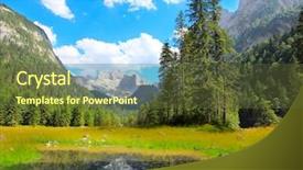  Presentation with air water pollution - Beautiful PPT theme featuring air water pollution - vorderer gosausee alpine mountain lake backdrop and a tawny brown colored foreground