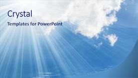  Presentation with sunny sky - Slide deck featuring air waves - blue sea and sunny sky background and a  colored foreground