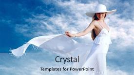  Presentation with sky blue - Colorful PPT layouts enhanced with air waves - young beautiful women backdrop and a light blue colored foreground