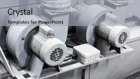  Presentation with motor - Presentation featuring air with an electric motor background and a light gray colored foreground