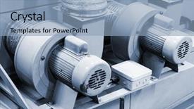  Presentation with electric motor - Theme having air with an electric motor background and a light blue colored foreground