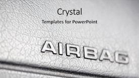  Presentation with car - Slides featuring airbags - airbag text on car panel background and a light gray colored foreground