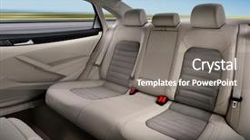  Presentation with luxury car - Presentation theme featuring airbags - back passenger seats in modern background and a gray colored foreground