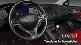  Presentation with automobile - PPT theme featuring airbags - interior of a modern automobile background and a dark gray colored foreground