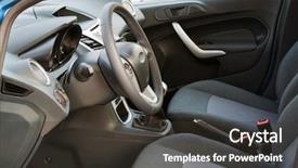  Presentation with interior - Slides having airbags - interior of a modern car background and a dark gray colored foreground