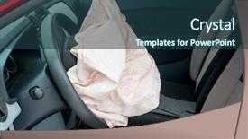  Presentation with car accidents - Slides having airbags - road accidents airbag red car background and a  colored foreground